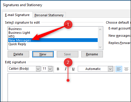 Добавление новой подписи — поле редактирования с инструментами форматирования