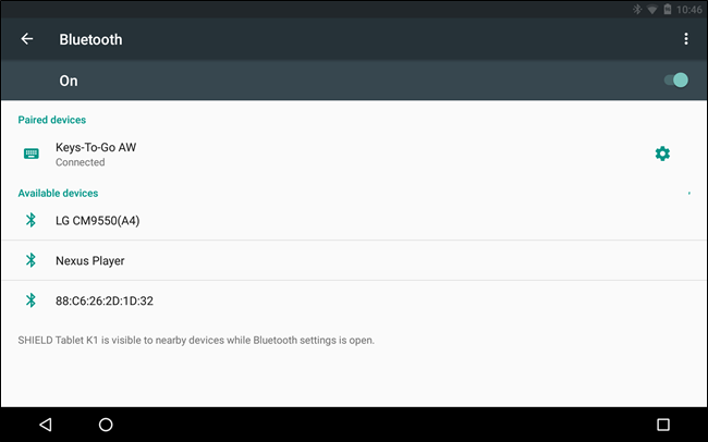 Экран Bluetooth на Android при поиске устройств