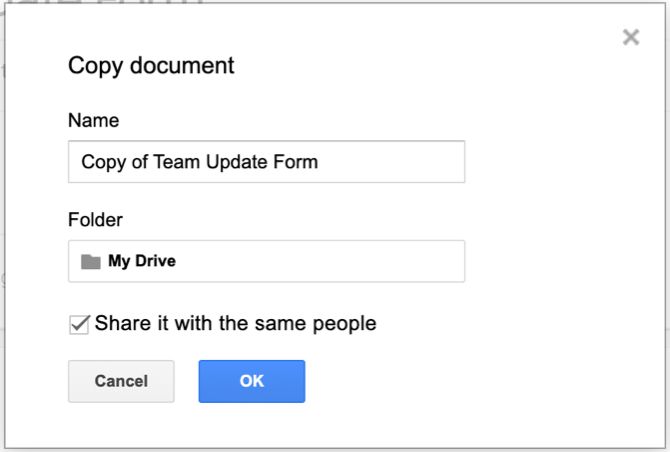 Копирование формы Google Forms