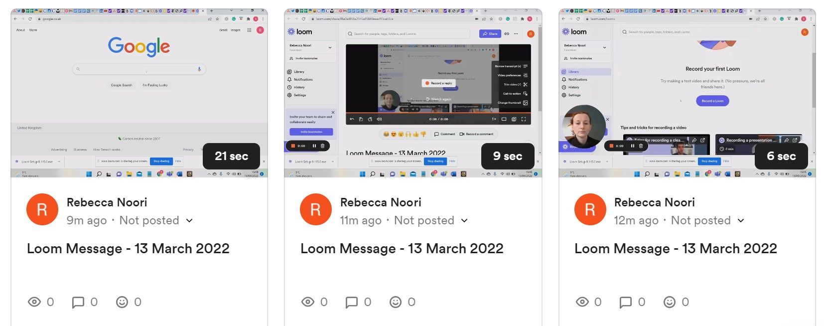 Запись Loom: демонстрация экрана
