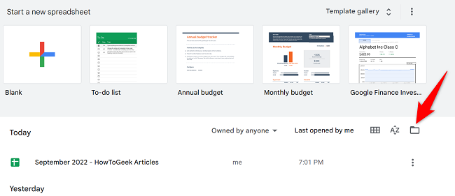 Нажмите значок «Открыть файл» в правом верхнем углу списка таблиц
