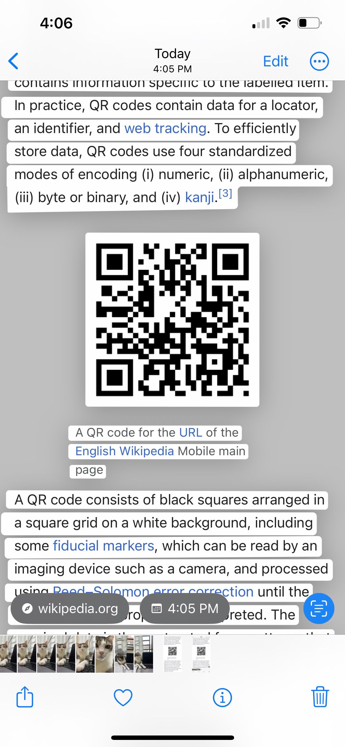 Функция Live Text в приложении «Фото»