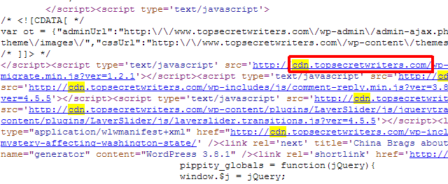 Источник страницы с URL изображений, указывающими на основной домен сайта