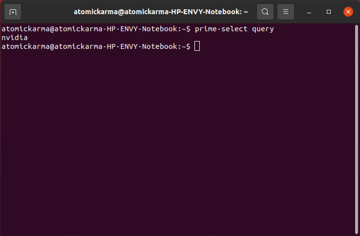 Выбор GPU в терминале с помощью prime-select