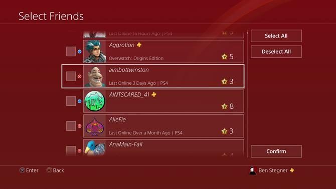 Уведомления о входе друзей PS4