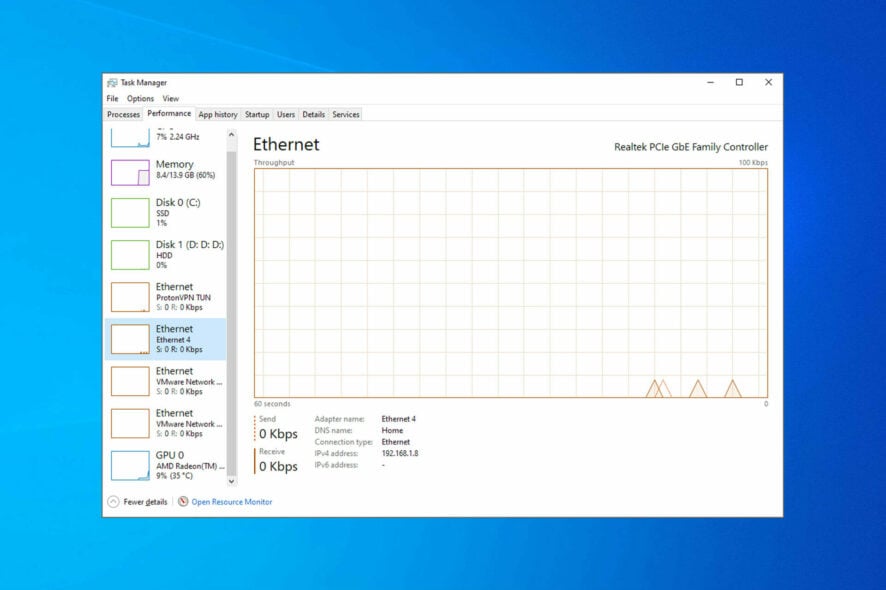 Как ускорить Ethernet в Windows 10