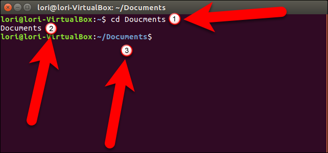 Пример автокоррекции команды cd