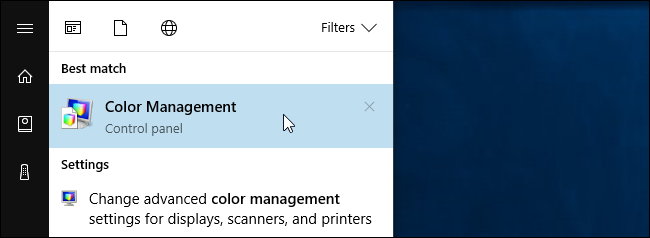 Окно Color Management с выбором устройства