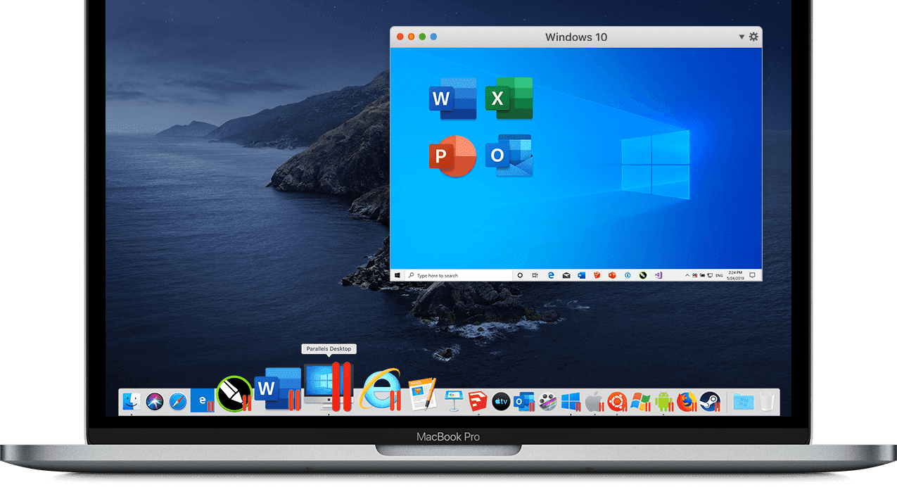 Parallels Desktop — окно установки Windows на macOS