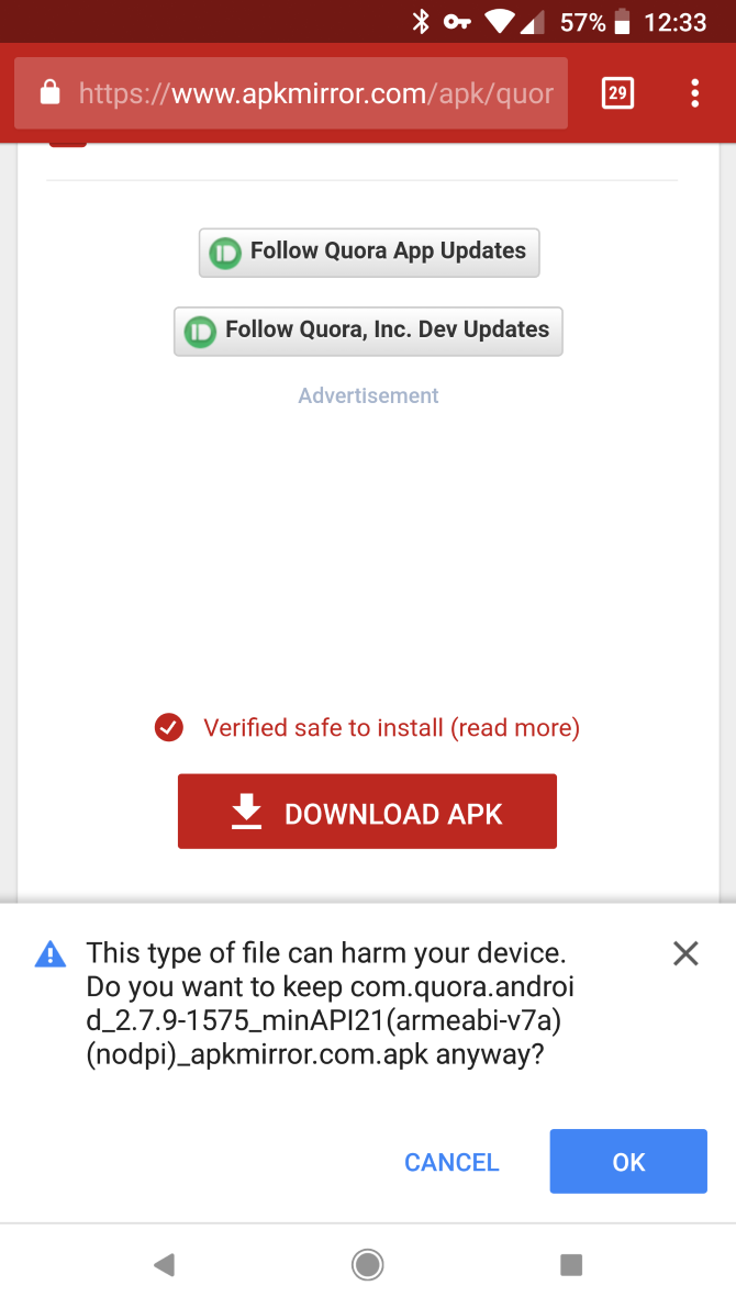 Изображение: сайт с APK прямо в мобильном браузере