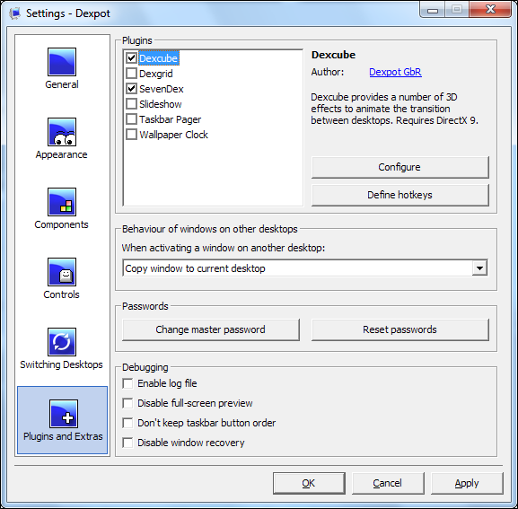 Плагин Dexcube для эффекта 3D-куба при смене рабочего стола
