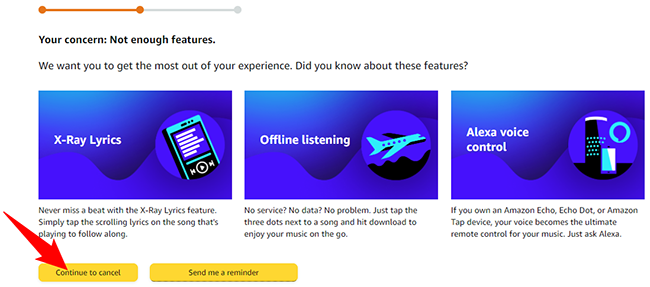 Нажмите Продолжить отмену