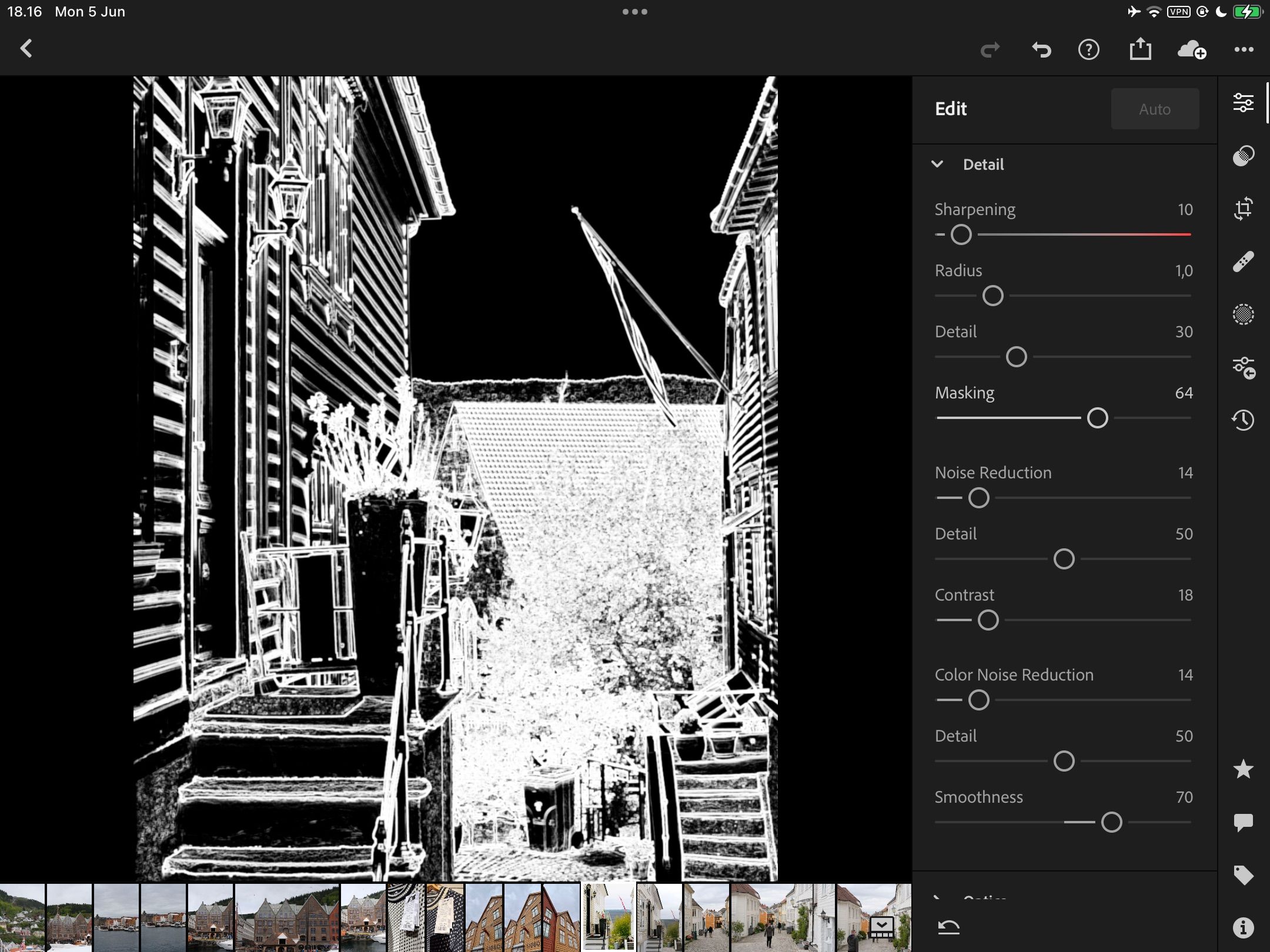 маскирование областей при резкости в Lightroom CC