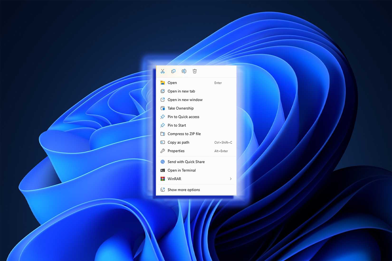 Контекстное меню Windows 11 с классическим видом