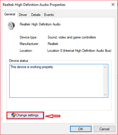 Вкладка Драйвер с кнопкой обновить драйвер