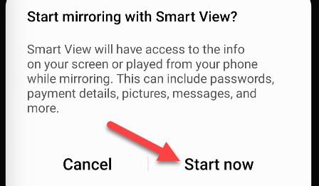 Подтверждение начала трансляции на Android