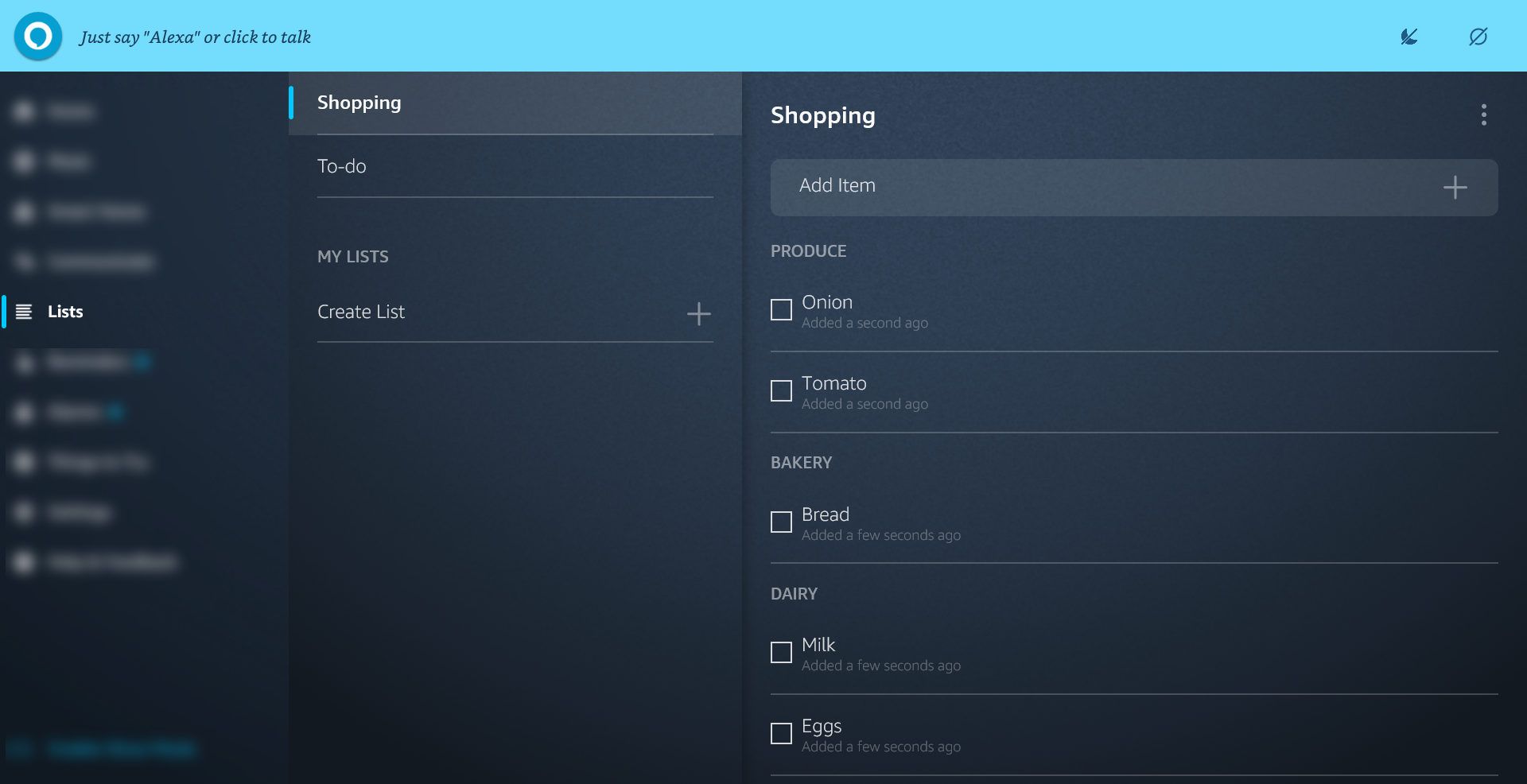 Создание списков в Alexa