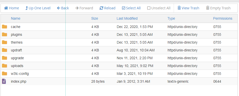 Папка темы в cPanel