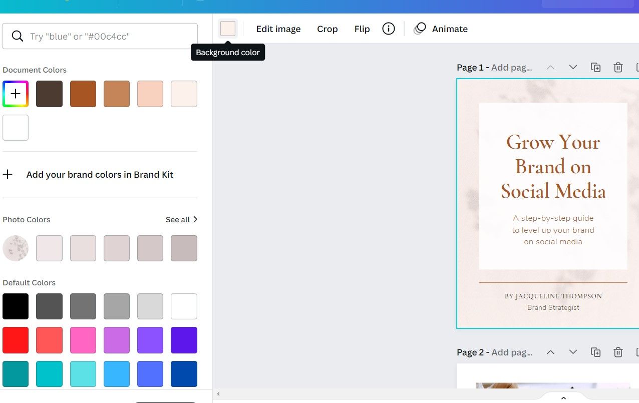 Изменение фона в Canva