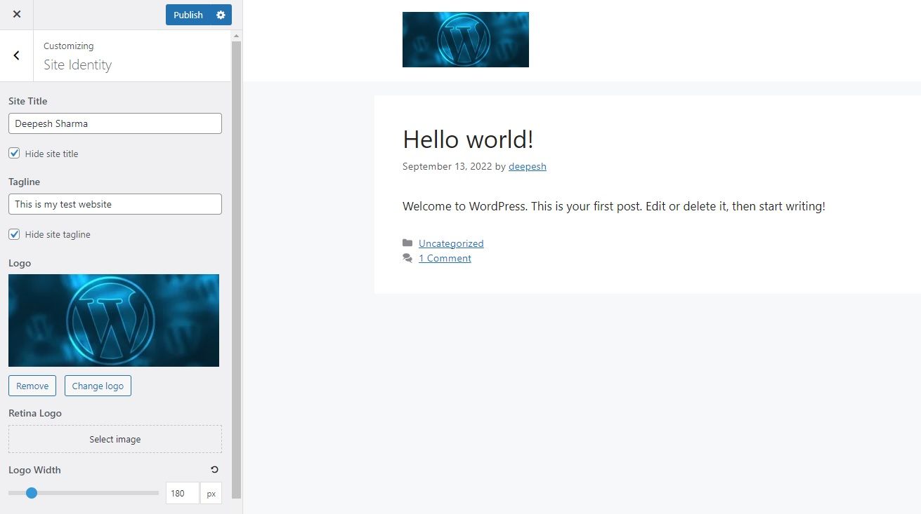 Изменение базовых параметров сайта в WordPress