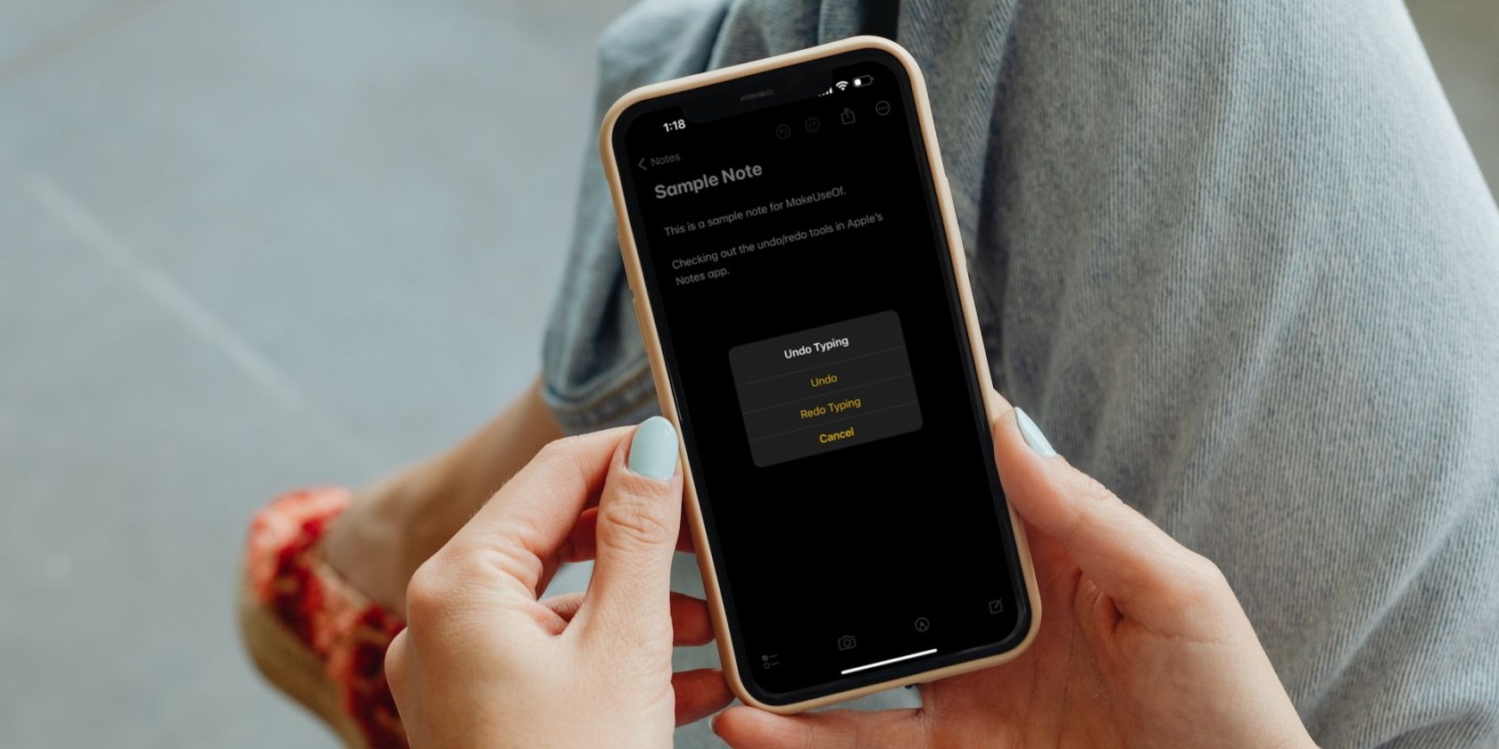 Отмена действий в Заметках на iPhone и iPad