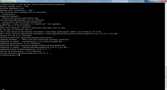 Установка python-software-properties.