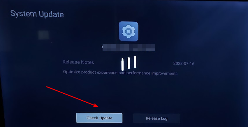 Скрин: Проверить обновления на ТВ
