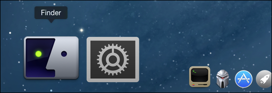 Окончательный вид Dock с новым значком Finder