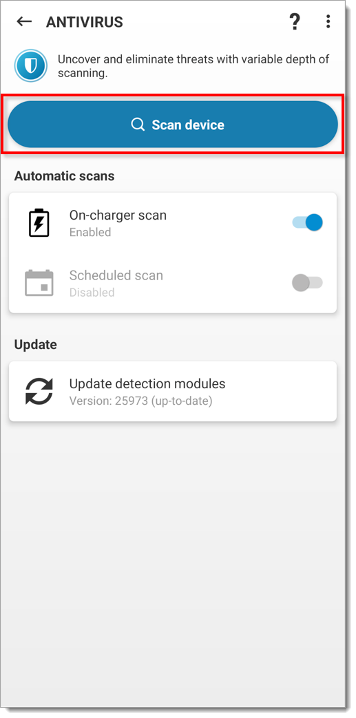Сканирование устройства