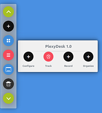 Главное меню PlexyDesk с иконой Track