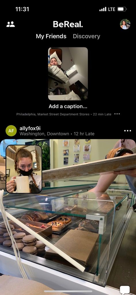 экран домашней страницы BeReal