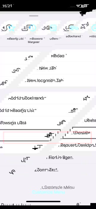 Нажмите кнопку Перевести в приложении Google Chrome на iOS