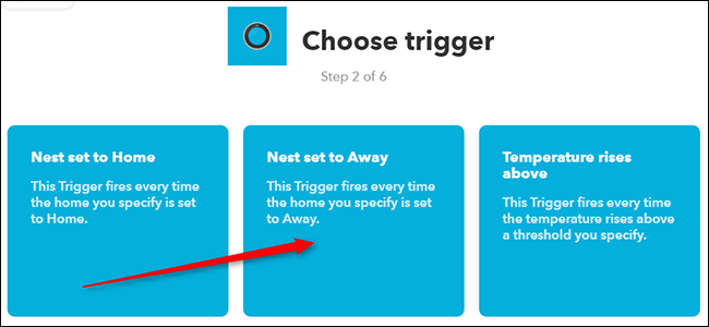 Триггер «Nest set to Away» для перехода в режим Away