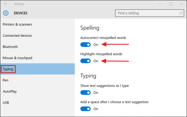 Параметры ввода в Windows 10: отключение автокоррекции и подсказок