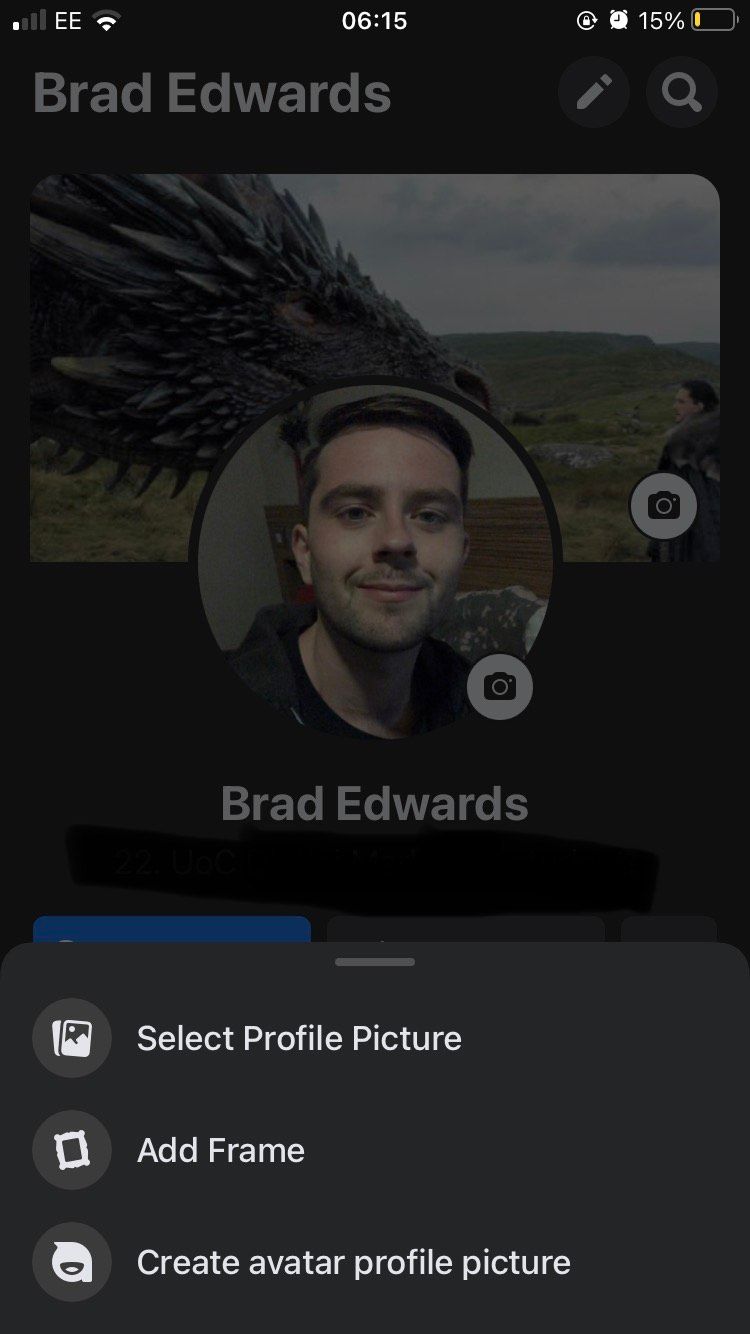 Страница профиля в iOS-приложении Facebook