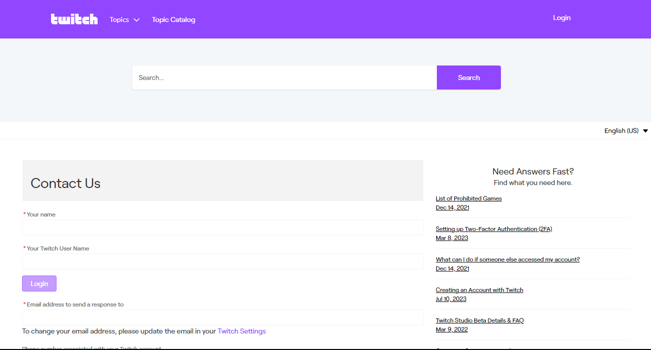 Soporte de Twitch