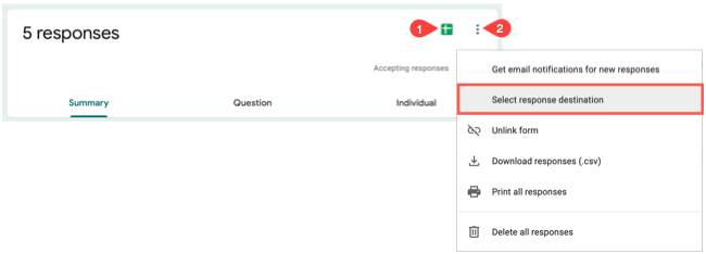 Подключение таблицы ответов Google Sheets