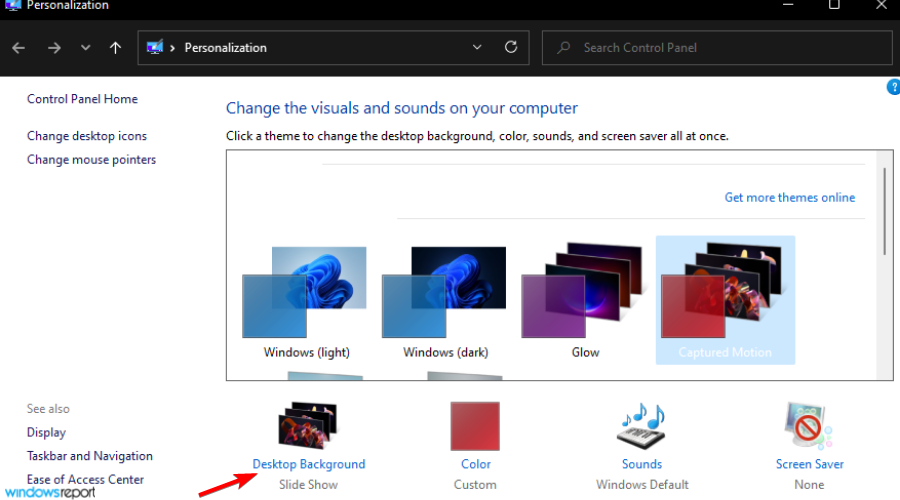 Классическое окно выбора фона рабочего стола в Windows