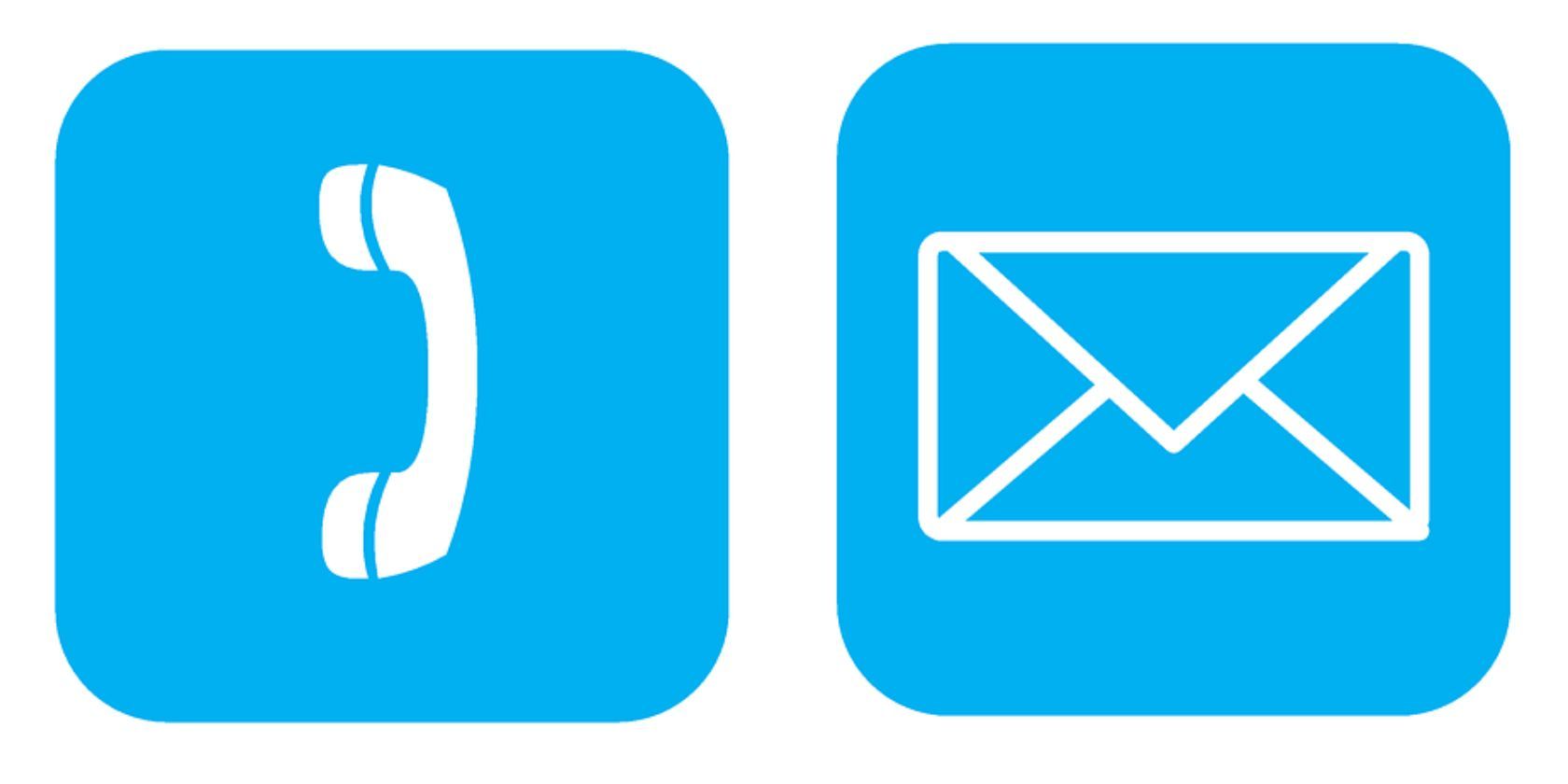 Иконки телефона и электронной почты