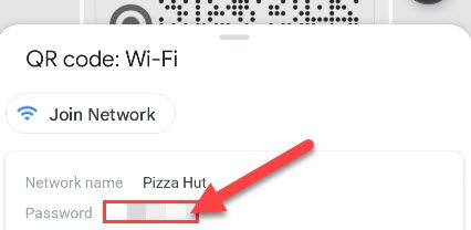 Информация о Wi‑Fi сети, распознанная Google Lens.