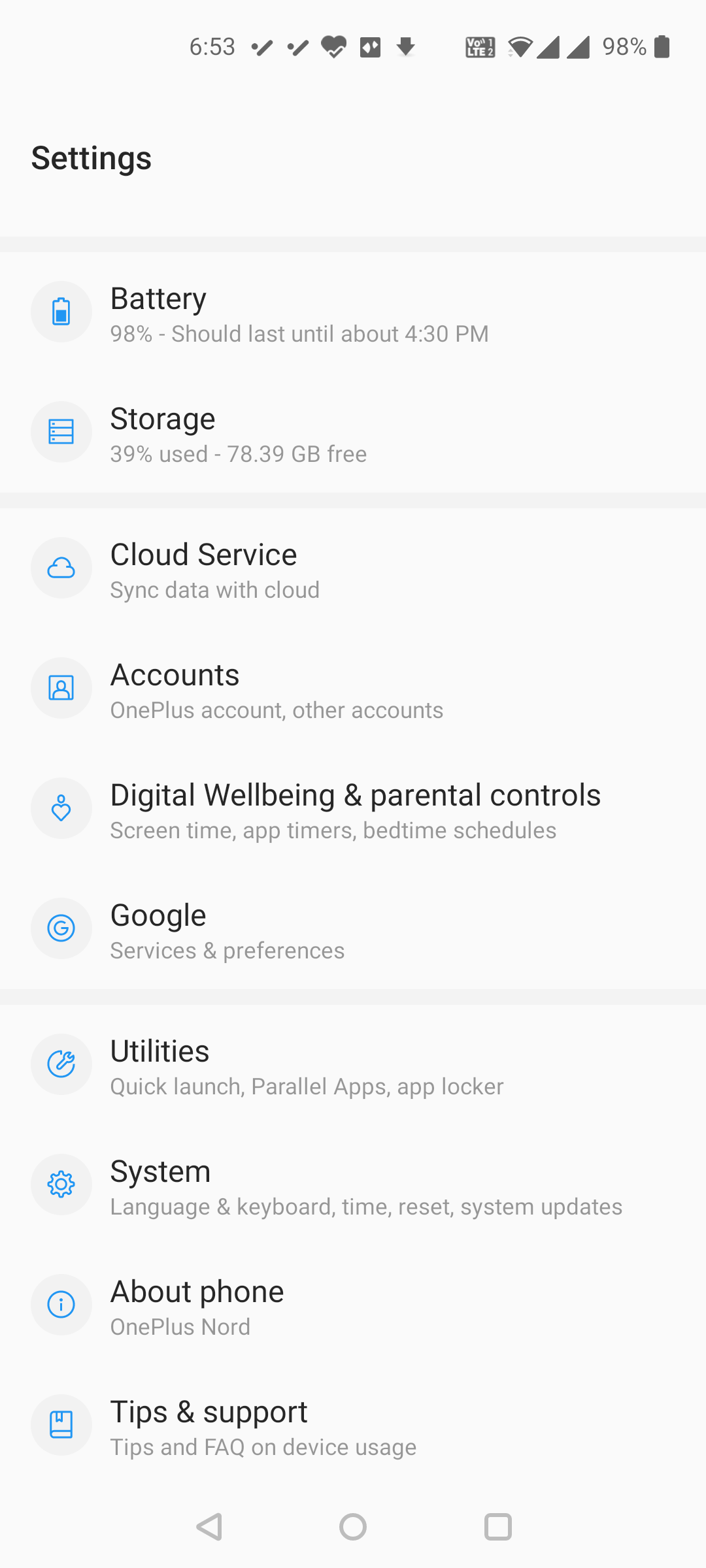 Информация об Android‑устройстве