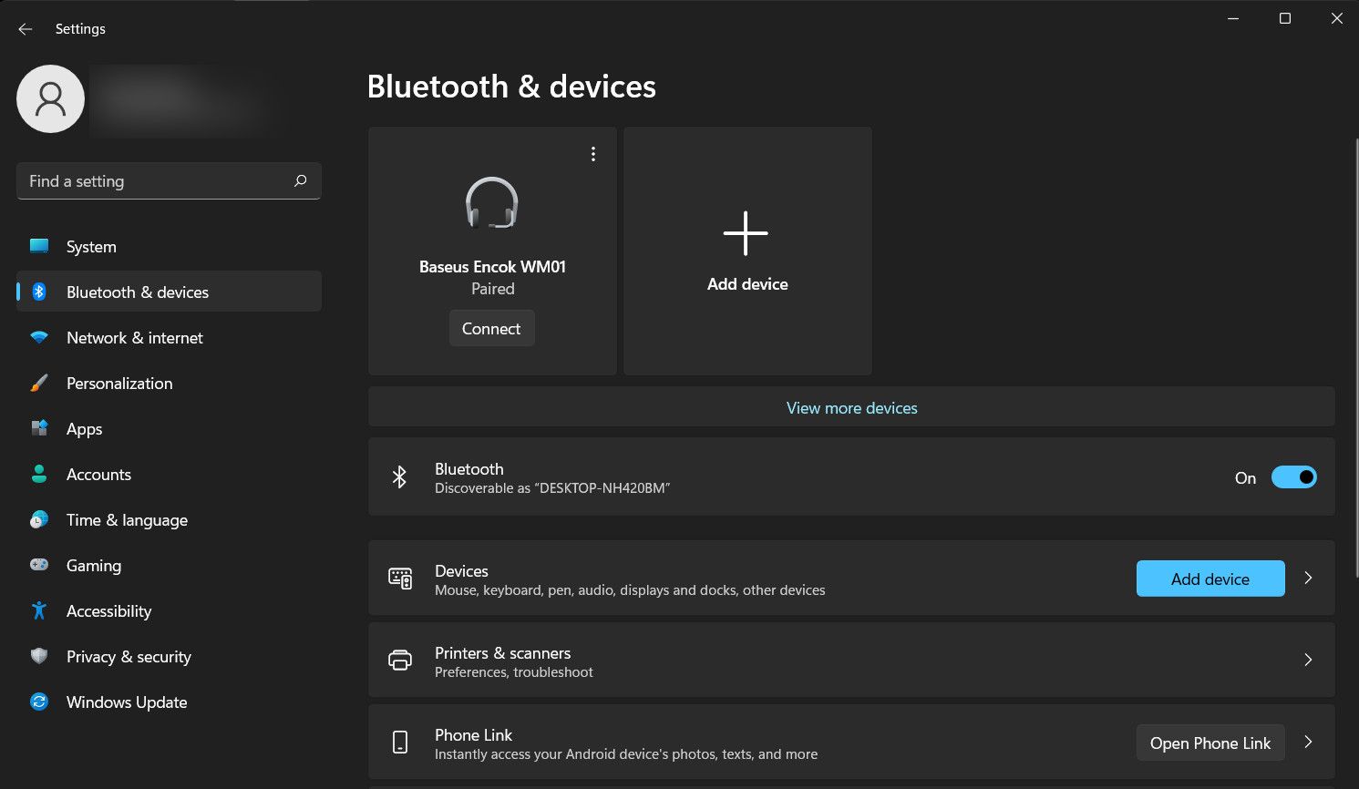 Включение Bluetooth в Windows 11