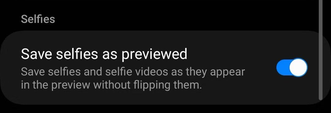 Опция сохранения селфи как в превью