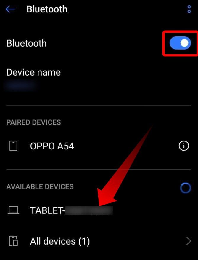 Выбор устройства для спаривания по Bluetooth в настройках Android.