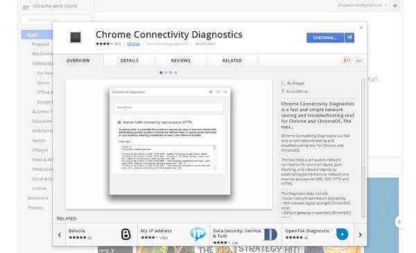 Проверка сети с Chrome Connectivity Diagnostics