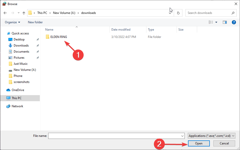 Папка с установленной игрой Elden Ring