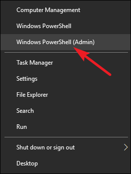 Запуск PowerShell от имени администратора в Windows 10
