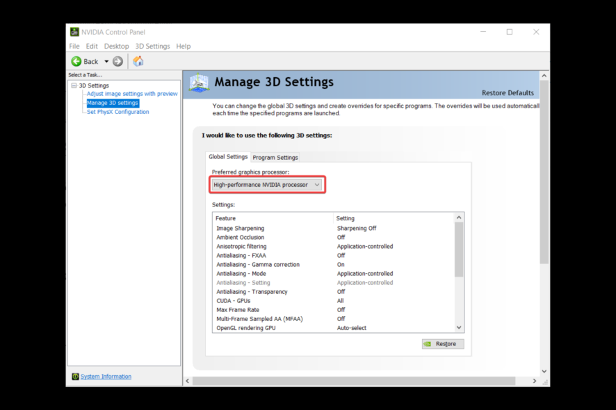 Переключение на выделенную видеокарту