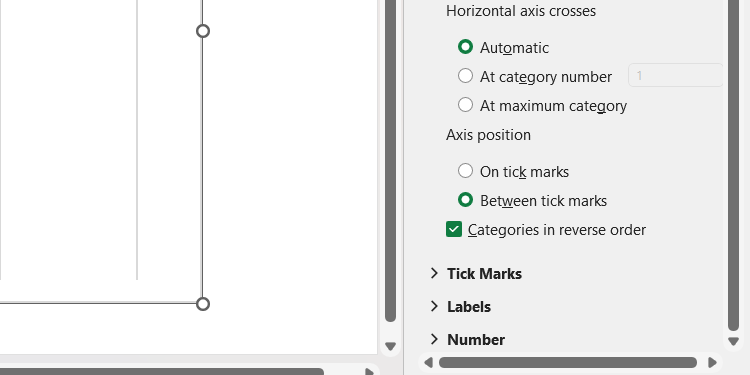 Опция реверса порядка категорий в Format Axis, чтобы выстроить задачи сверху вниз.