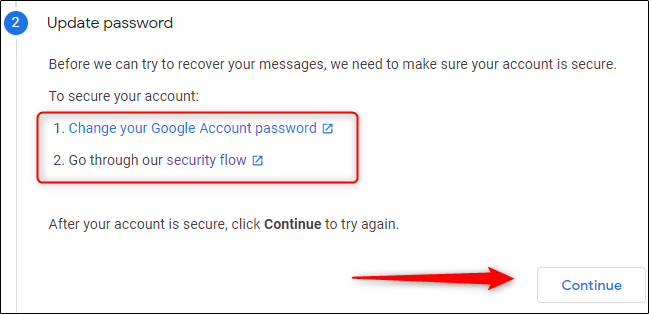 Подсказки по защите аккаунта в процессе восстановления